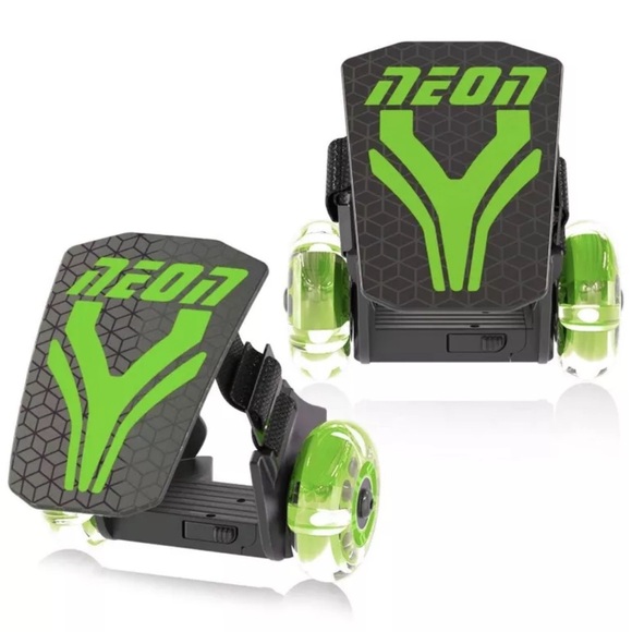 Other - Neon Street Rollers Green Led Light Up Adjustable Skates Fits on Shoes Wheels